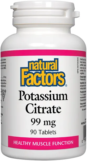 Potassium Citrate, 99 mg, 90 tablete, Natural Factors