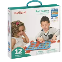 Joc de memorie 12 activitati Pair Game - First Learnings Set, 3-6 ani, Miniland 31920