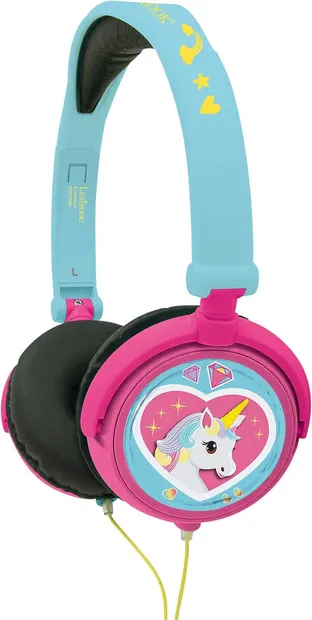 Căști pentru copii Lexibook - Unicorn HP017UNI, albastru /roz