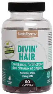 Divin Hair – Formulă pentru păr, piele și unghii, 60 comprimate gélificate, Nat&Form