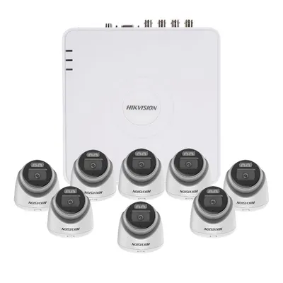 Sistem supraveghere interior Hikvision AcuSense ColorVu Smart Hybrid KIT-HK-8INT3K40IRLA-A, 8 camere, 5 MP, 2.8 mm, IR/lumina alba LED 40 m, microfon