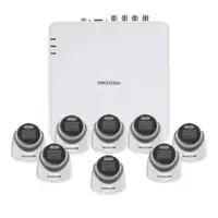 Sistem supraveghere interior Hikvision AcuSense ColorVu Smart Hybrid KIT-HK-8INT3K40IRLA-A, 8 camere, 5 MP, 2.8 mm, IR/lumina alba LED 40 m, microfon