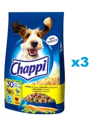 CHAPPI 3x2,7 kg - hrana pentru caini cu pasare si legume