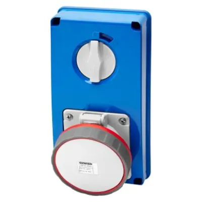 Priza industriala cu interblocaj verticala - WITHOUT BOTTOM - WITHOUT FUSE-HOLDER BASE - 2P+E 63A 380-415V - 50/60HZ 9H - IP67