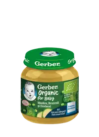 Mazare cu brocoli si dovlecel +4 luni, 125g, Gerber