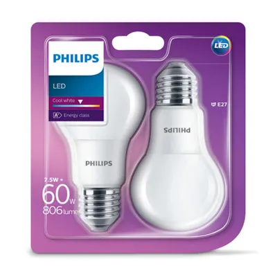 BEL LED bulb A60M FR Set 2x7.5 60W 4000K 806lm E27 15.000h