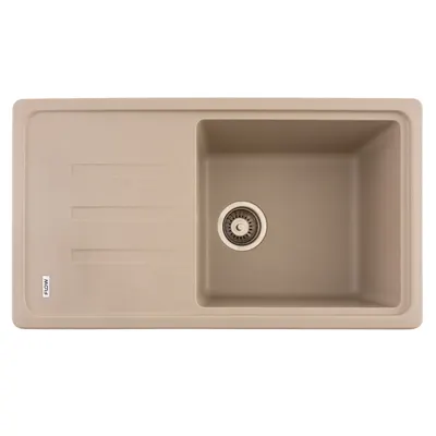FCB-7843SLS/1T, Chiuveta de bucatarie din granit cu o cuva si scurgator, seria SLIM LONG, Sahara, 780x435x200 mm, FLOW