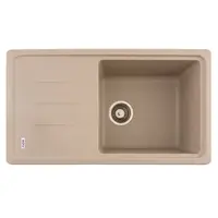 FCB-7843SLS/1T, Chiuveta de bucatarie din granit cu o cuva si scurgator, seria SLIM LONG, Sahara, 780x435x200 mm, FLOW