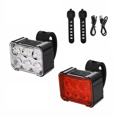 Set lumini bicicleta far si stop cu LED, incarcare USB, potrivire universala