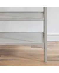 Masa infasat pentru bebelusi, lemn masiv Gri 76 x 44 x 86 cm cu 2 rafturi de depozitare Inalte