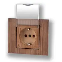 Priza Schuko Prot Copii Capac ST Grano Ovivo OV00359, 10A, 250V, IP20, Woods masiv