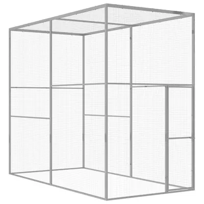 vidaXL Cușcă pentru pisici, 3 x 1,5 x 2,5 m, oțel galvanizat