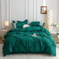 Lenjerie de Pat Premium, JOJO HOME, Finet cu Pliuri Brodate, 6 Piese, Nesifonabila si Durabila, Alb