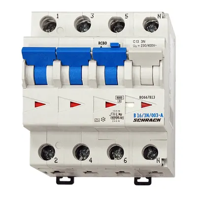 Intreruptor automat diferential B16/3+N 30mA tip A 6kA