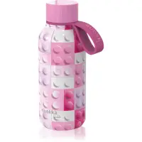 Quokka Solid Kids sticlă termos cu dispozitiv de prindere Pink Bricks 1 buc