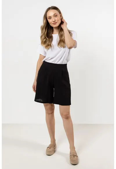 Pantaloni scurti dama - bumbac - negru