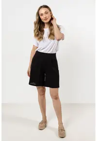 Pantaloni scurti dama - bumbac - negru