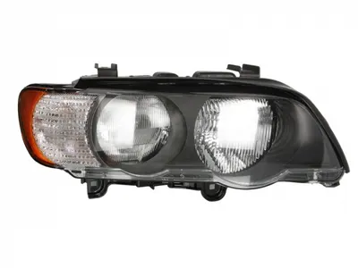 Far dreapta (H7 HB3, electric, cu motoras, fundal negru) BMW X5 (E53)