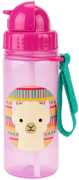 Sticlă cu pai Skip Hop Zoo - Lama, 385 ml