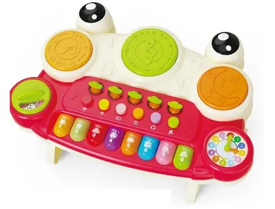 Pian muzical pentru bebeluși Raya Toys – broască, roșu