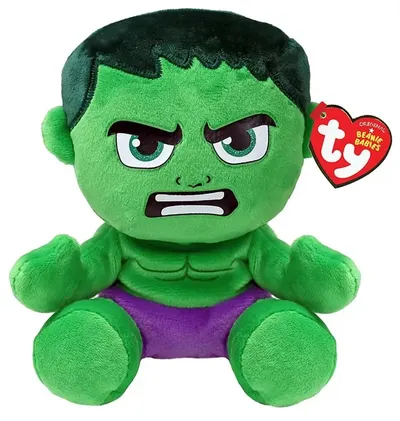 Jucărie de pluș TY Toys Beanie Babies Soft - Hulk, 15 cm