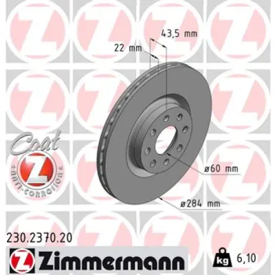 Disc frana ZIMMERMANN 230.2370.20