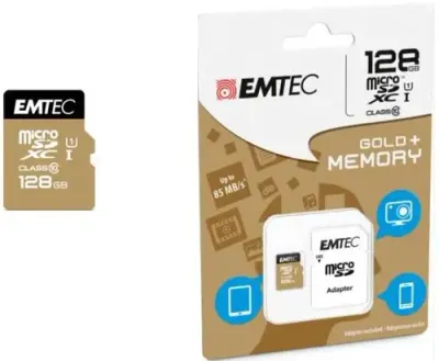 Card de memorie Emtec ECMSDM128GXC10GP, microSDXC, 128GB, Clasa 10 + Adaptor SD