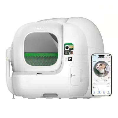 Litiera smart cu autocuratare PETKIT Purobot Max Pro 2 with Camera Self-Cleaning pentru pisici, Recunoastere faciala, 8L