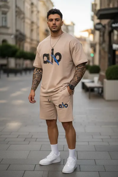 Compleu de vara triocu + pantaloni bej 5001 38-5
