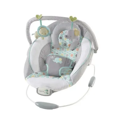 Balansoar electric bebelusi, Ingenuity, Morrison, 8 melodii, Vibratii, Pernuta pentru cap detasabila, Bara cu jucarii , Centura siguranta 3 puncte, 0-6 luni, Pana la 9 kg, Multicolor