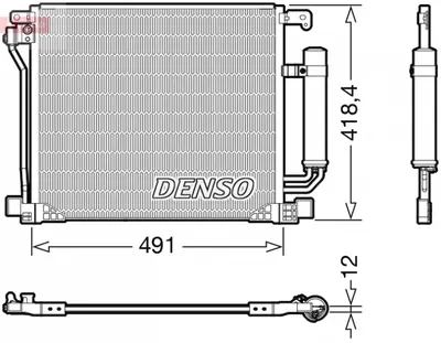 Radiator AC condensator cu uscator potrivit NISSAN JUKE, PULSAR 1.2 1.5D 1.6 02.13