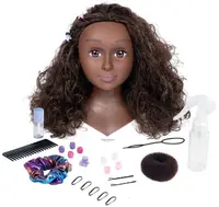 Set de joacă Smoby - My Beauty Afro, păpușă pentru coafuri, 23 accesorii