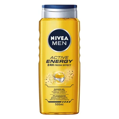 Gel de Dus Nivea Men Active Energy, cu Cafeina, 500 ml