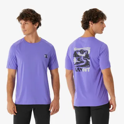 Tricou Drumeție la munte MH500 Mov Bărbați