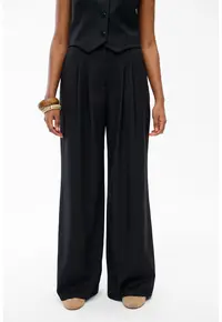Pantaloni Wide leg cu pliuri frontale