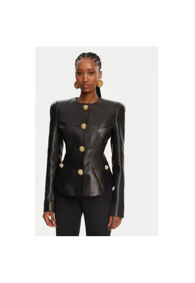 Geaca din piele dama DF0SK690LC62 - Piele naturala - 36 EU - Negru