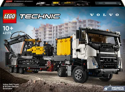Constructor LEGO Technic - Camion Volvo FMX și un excavator EC230 (42175)