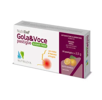 Gola&Voce portocala si miere de manuka fara zahar NutriDef, 20 dropsuri, Nutrileya