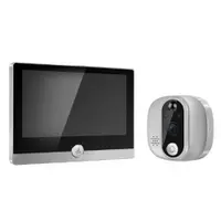 Sonerie video WiFi Door Viewer SF W1, 2 MP, ecran 4.3 inch, unghi 167 grade, PIR, microfon si difuzor, acumulator 5000 mAh, detectie miscare, Tuya, night vision, slot card