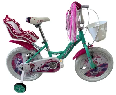 Bicicleta copii Belderia Linda, culoare turcoaz, roata 12 , cadru din otel
