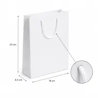 Pungi cadou dreptunghiulare uni - alb (set 12 buc) - Mică - 18x24x8,5cm