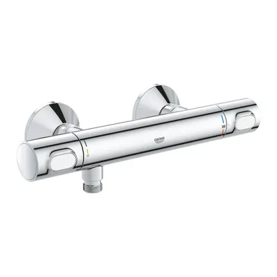 Baterie de dus Grohe Grohterm 34793000, montaj pe perete, termostat, siguranta 38 grade, cartus ceramic, protectie reflux, Crom
