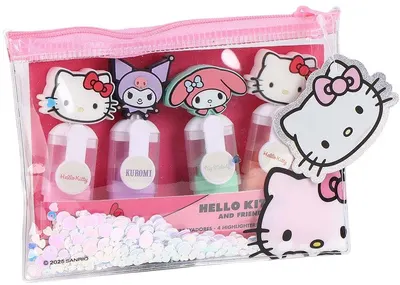 Set mini marker fluorescent Cerda Hello Kitty - 4 culori
