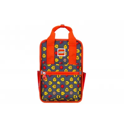 Rucsac Casual LEGO Tribini Fun Small, 29x22x10 cm, Heads and Cup, rosu