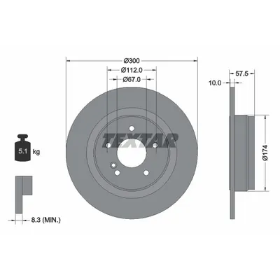 Disc frana TEXTAR 92163303