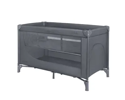 Patut pentru copii KikkaBoo So Gifted Grey cu pliere compacta, doua nivele, geanta de transport, usita laterala cu fermoar