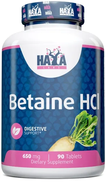 Betaine HCL, 650 mg, 90 tablete, Haya Labs