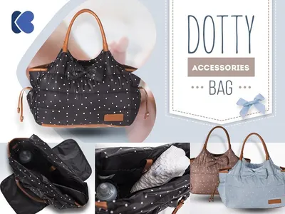 Geanta pentru mamici Mama Bag Dotty Brown