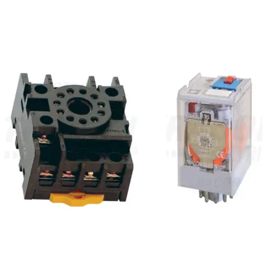 Pachet Soclu Releu PF11-3A + Releu Industrial RT11 24AC 3CO - Control Puternic 24V