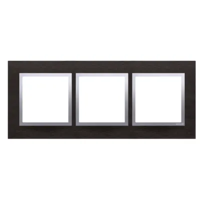 Rama tripla de sticla IP20/IP44(a se folosi cu DUN1 pentru IP44), inox Yin